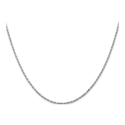 10K White Gold 1.3mm Diamond-Cut Rope Chain – view 2