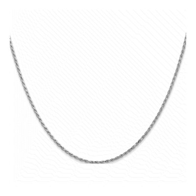10K White Gold 1.3mm Diamond-Cut Rope Chain – view 3