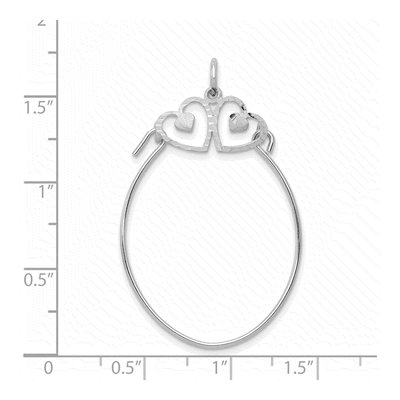 10K White Gold Double Hearts Holder Pendant – view 4