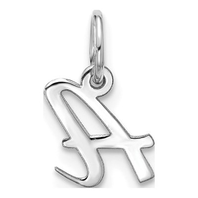 10K White Gold Script Initial A Pendant – view 3