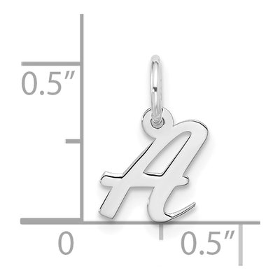 10K White Gold Script Initial A Pendant – view 4