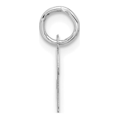 10K White Gold Script Initial B Charm – view 3