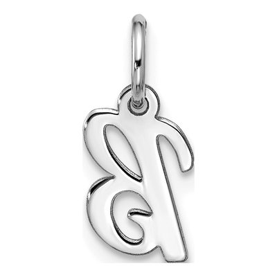 10K White Gold Script Initial B Charm – view 4