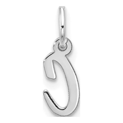 10K White Gold Script Initial C Charm – view 4