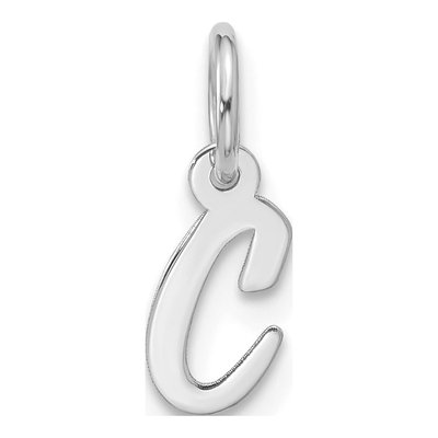 10K White Gold Script Initial C Charm