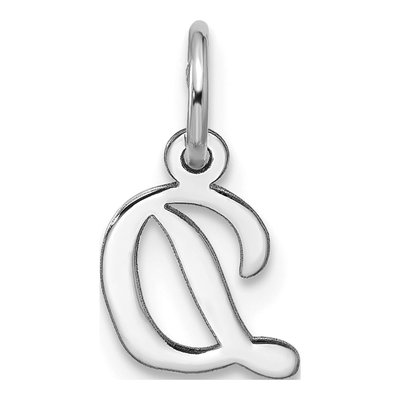 10K White Gold Script Initial D Charm – view 3