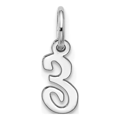 10K White Gold Script Initial E Pendant – view 3