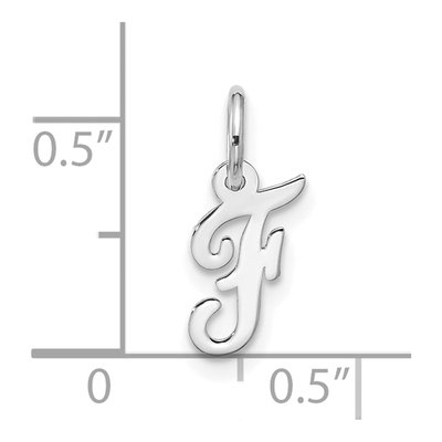 10K White Gold Script Initial F Pendant – view 4