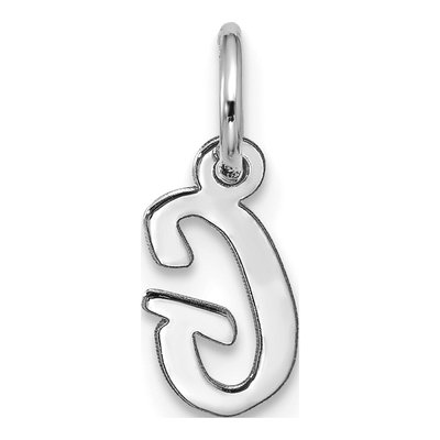 10K White Gold Script Initial G Pendant – view 4