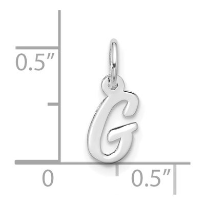 10K White Gold Script Initial G Pendant – view 5