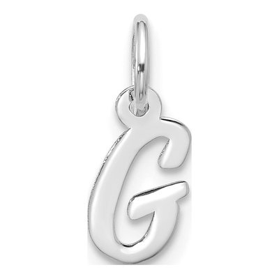 10K White Gold Script Initial G Pendant