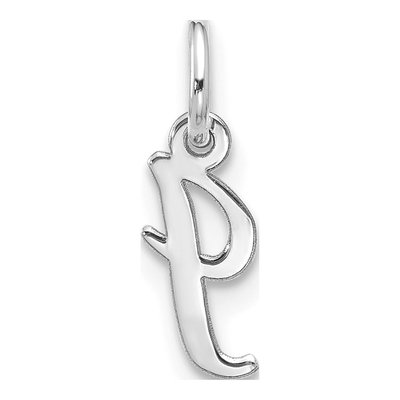 10K White Gold Script Initial I Pendant – view 4