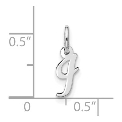 10K White Gold Script Initial I Pendant – view 5