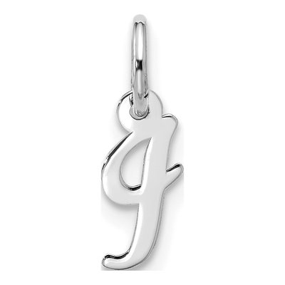 10K White Gold Script Initial I Pendant