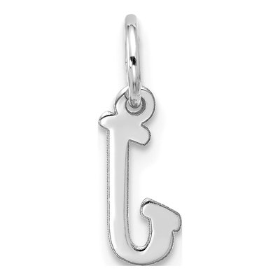 10K White Gold Script Initial J Pendant – view 4