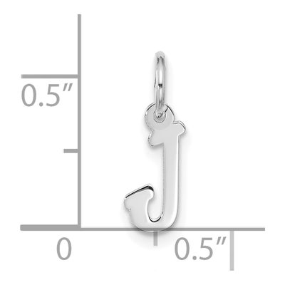 10K White Gold Script Initial J Pendant – view 5