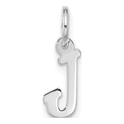 10K White Gold Script Initial J Pendant