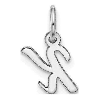 10K White Gold Script Initial K Pendant – view 3