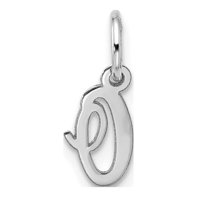 10K White Gold Script Initial O Pendant – view 4