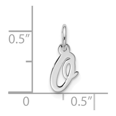 10K White Gold Script Initial O Pendant – view 5