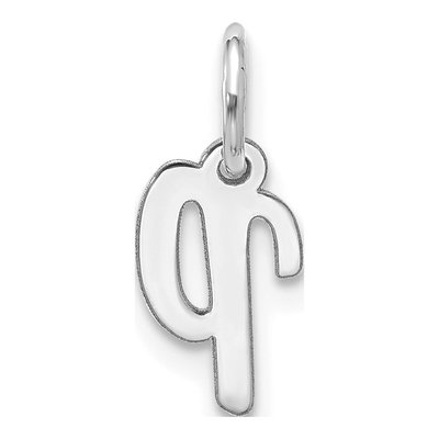 10K White Gold Script Initial P Charm – view 4