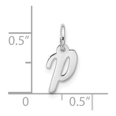 10K White Gold Script Initial P Charm – view 5