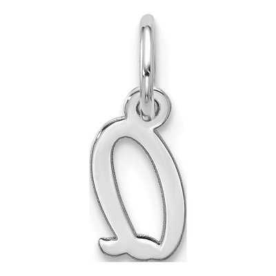 10K White Gold Script Initial Q Pendant – view 3