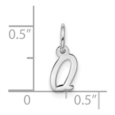 10K White Gold Script Initial Q Pendant – view 4