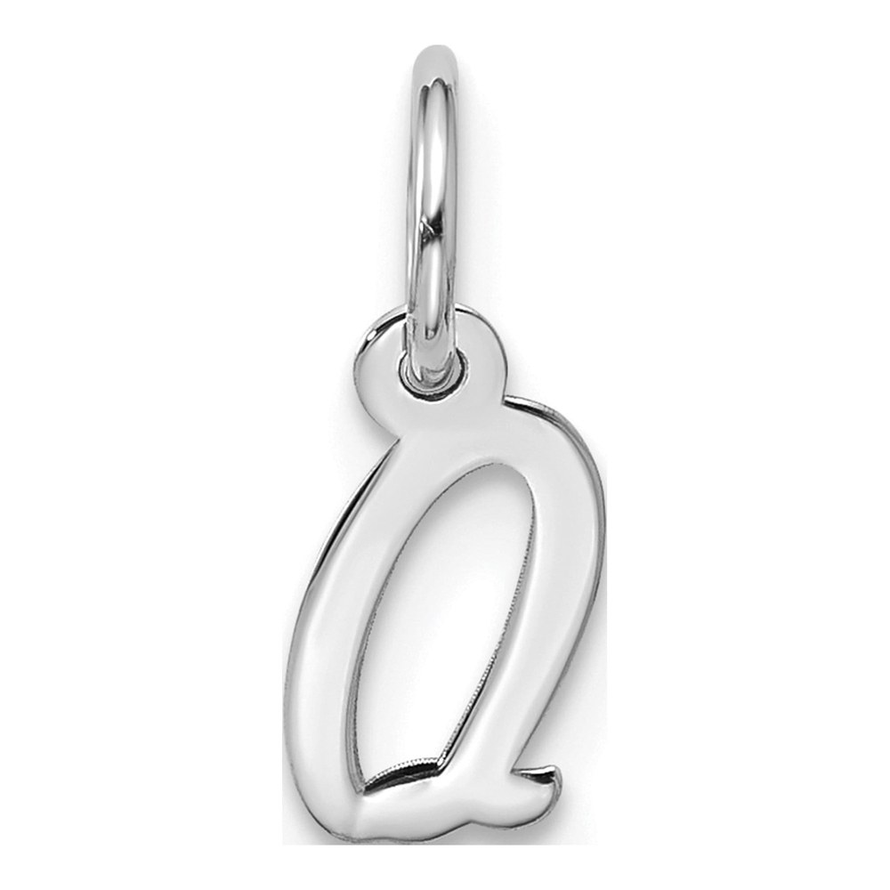 10K White Gold Script Initial Q Pendant