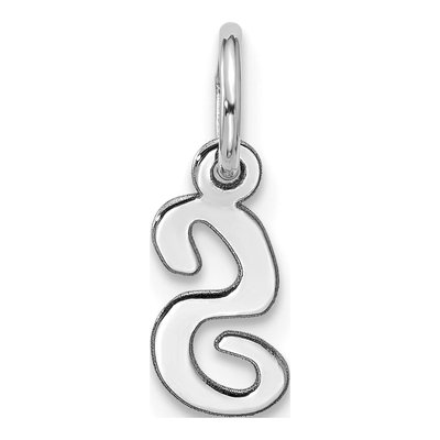10K White Gold Script Initial S Pendant – view 4