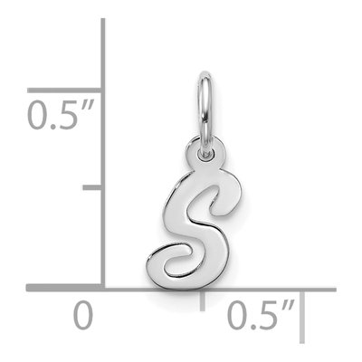 10K White Gold Script Initial S Pendant – view 5
