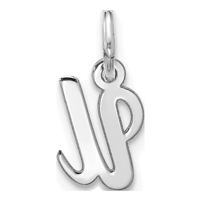 10K White Gold Script Initial U Pendant – view 3