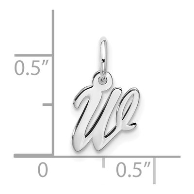 10K White Gold Script Initial W Pendant – view 5