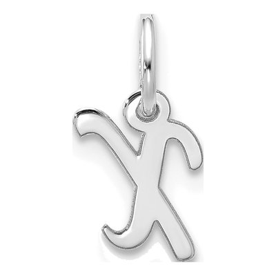 10K White Gold Script Initial X Pendant – view 3