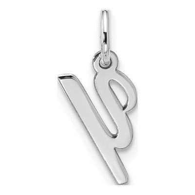 10K White Gold Script Initial Y Pendant – view 3