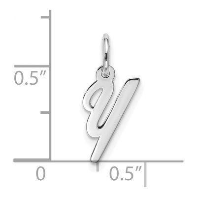 10K White Gold Script Initial Y Pendant – view 4