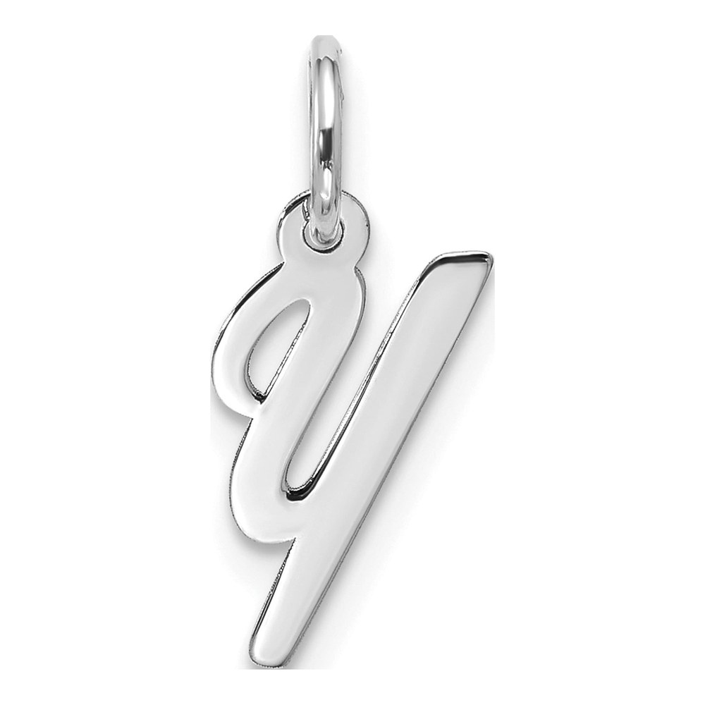 10K White Gold Script Initial Y Pendant