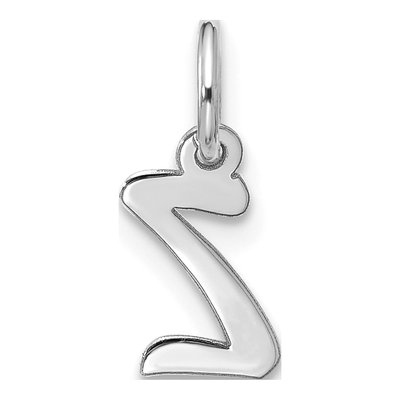 10K White Gold Script Initial Z Pendant – view 3
