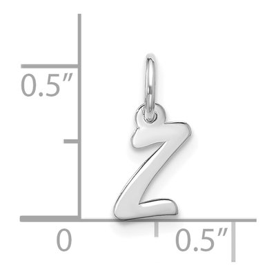 10K White Gold Script Initial Z Pendant – view 4