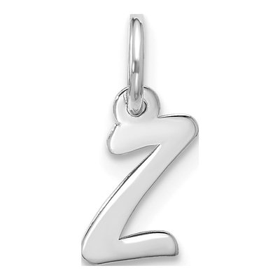 10K White Gold Script Initial Z Pendant
