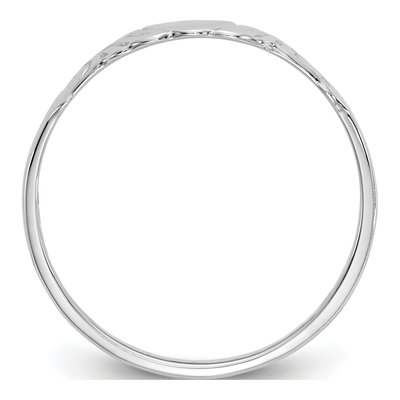 10K White Gold Heart Ring – view 3