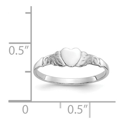 10K White Gold Heart Ring – view 4