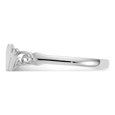 10K White Gold Heart Ring – view 5