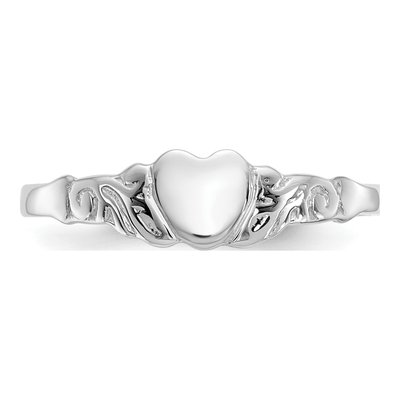 10K White Gold Heart Ring – view 6
