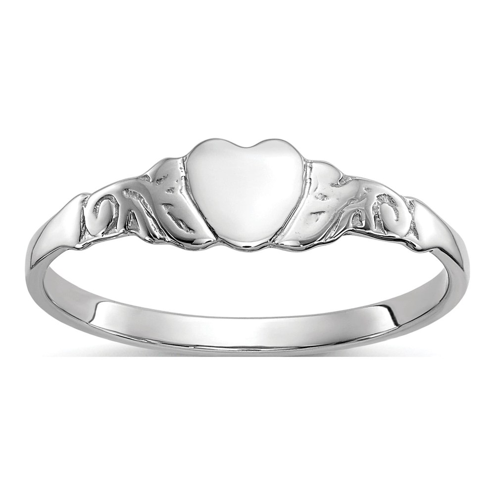 10K White Gold Heart Ring