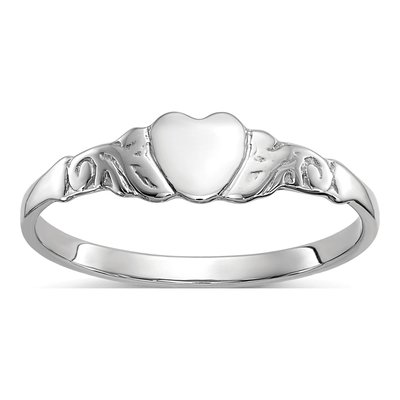 10K White Gold Heart Ring