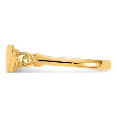 10K Yellow Gold Heart Ring – view 3