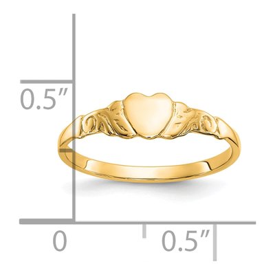 10K Yellow Gold Heart Ring – view 4