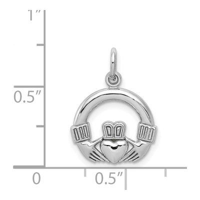 10K White Gold Claddagh Pendant – view 4