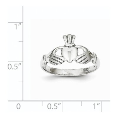 10K White Gold Claddagh Ring – view 3